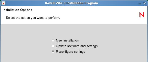 Installation Options page
