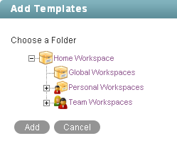 Add Templates page