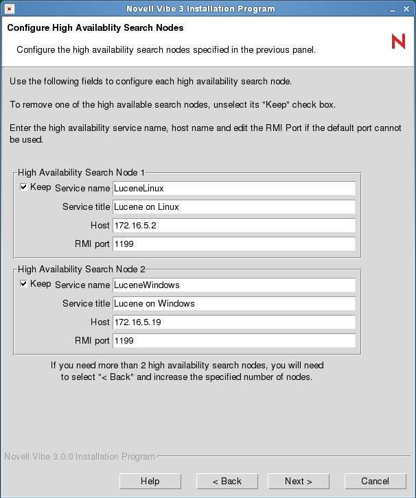 Lucene High Availability Search Nodes page