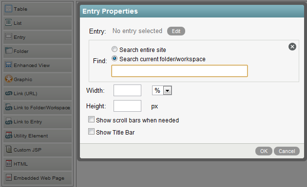 Configuring Entry Properties