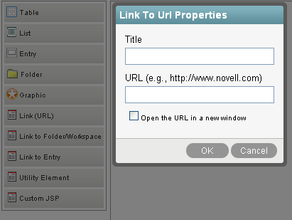 Configuring URL Link Properties