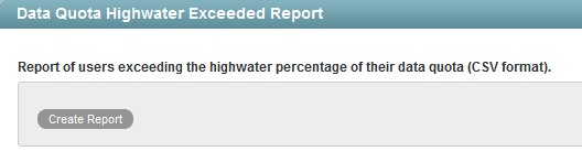 Data Quota Highwater Exceeded Report
