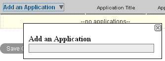 Clicking Add an Application