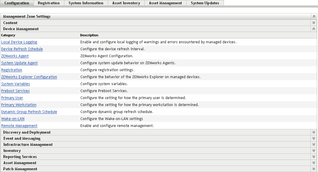 Configuration tab > Management Zone Settings panel