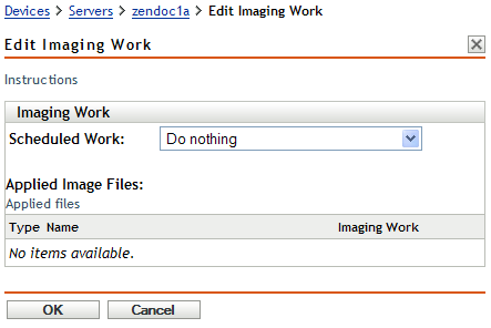 Edit Imaging Work Wizard - Do Nothing