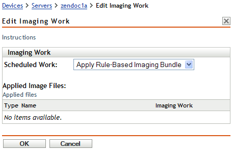 Edit Imaging Work Wizard - Apply Rule-Based Imaging Bundle