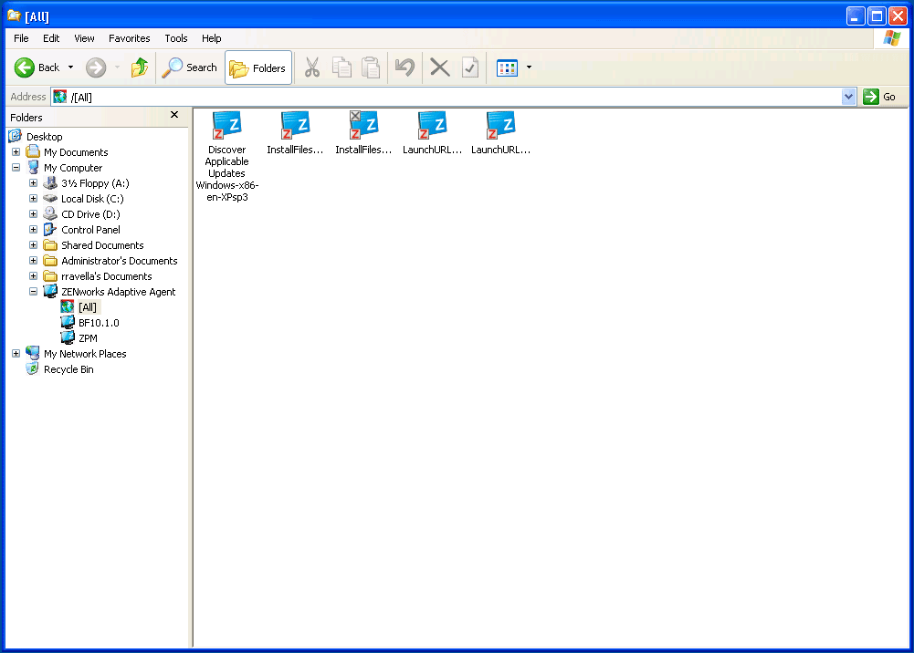 ZENworks Explorer - Windows Explorer view