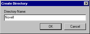 Screen shot of the Create Directory dialog box.