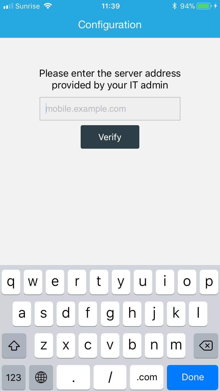 Configure the server address