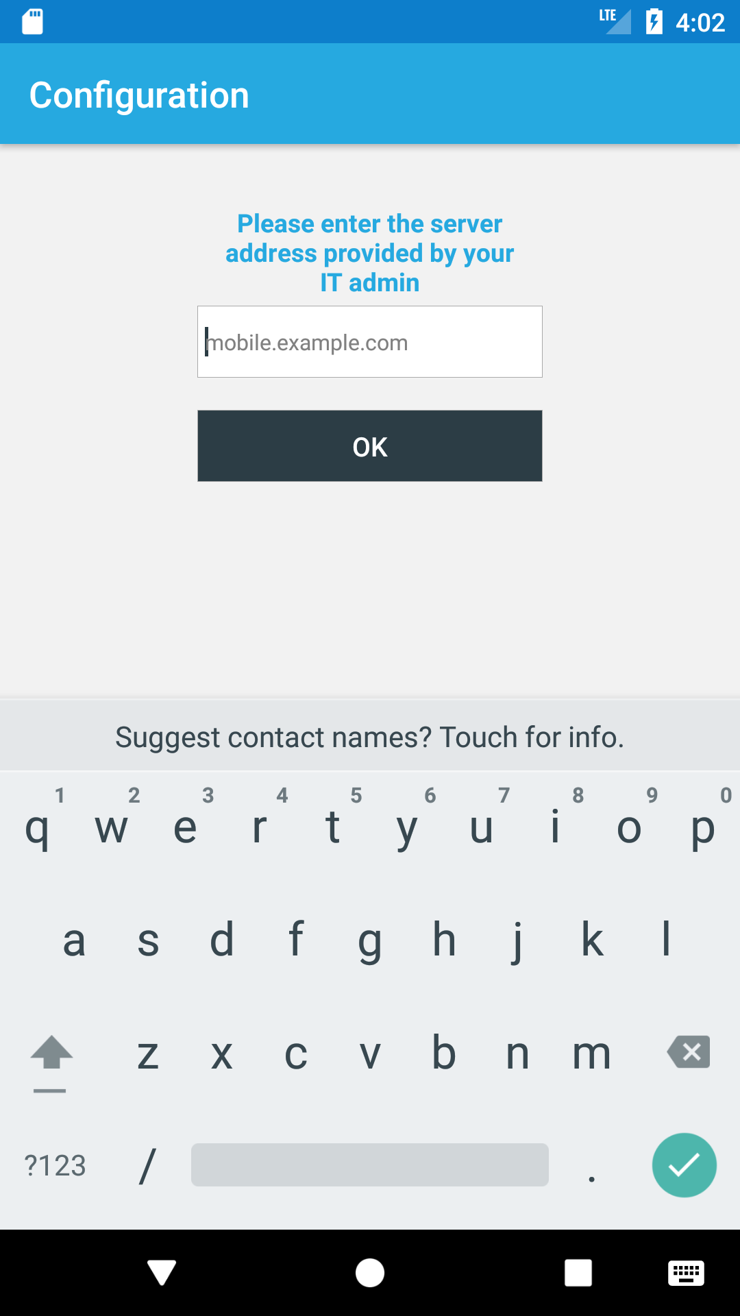 Configure the server address