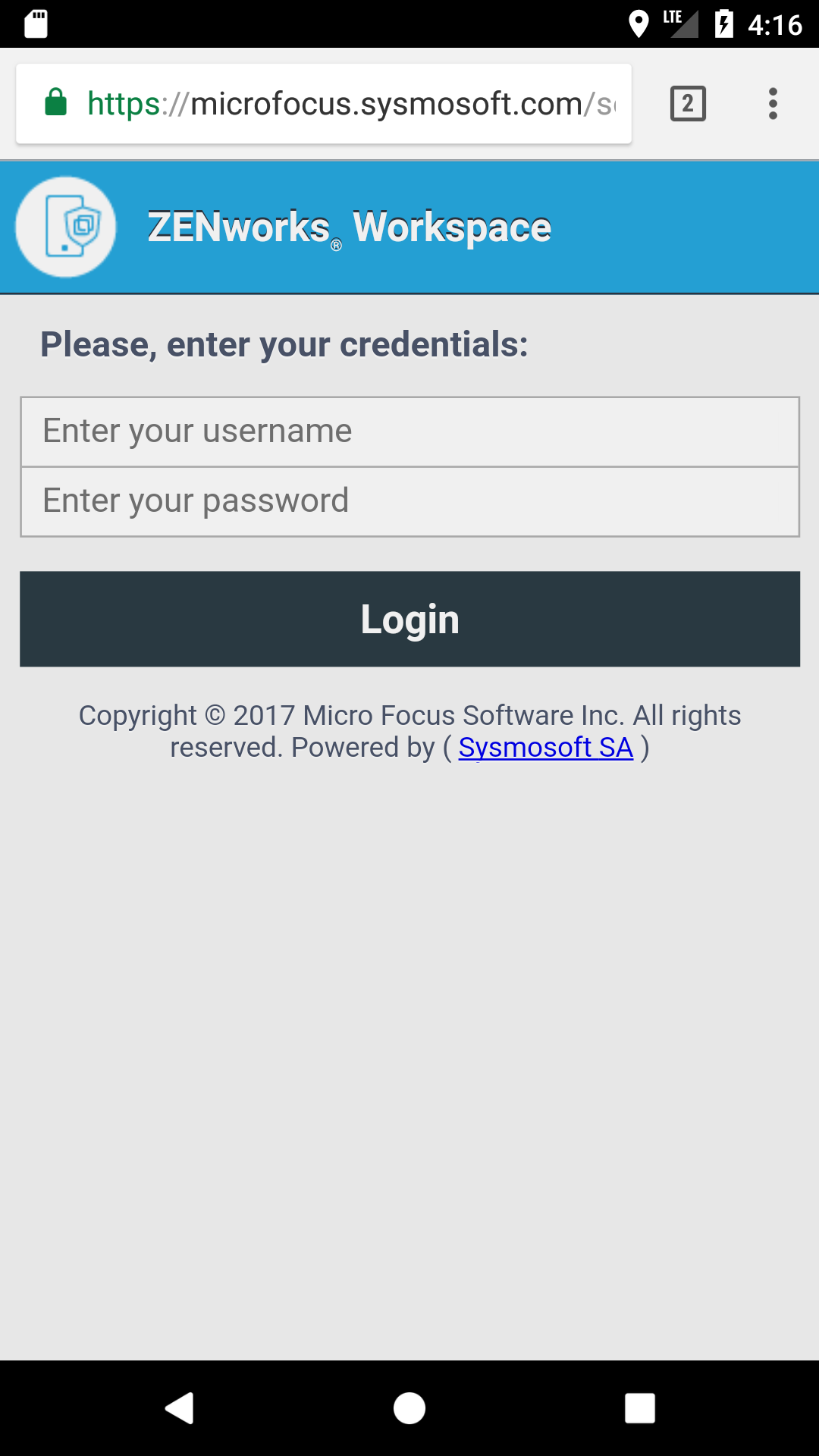 Distribution server login page