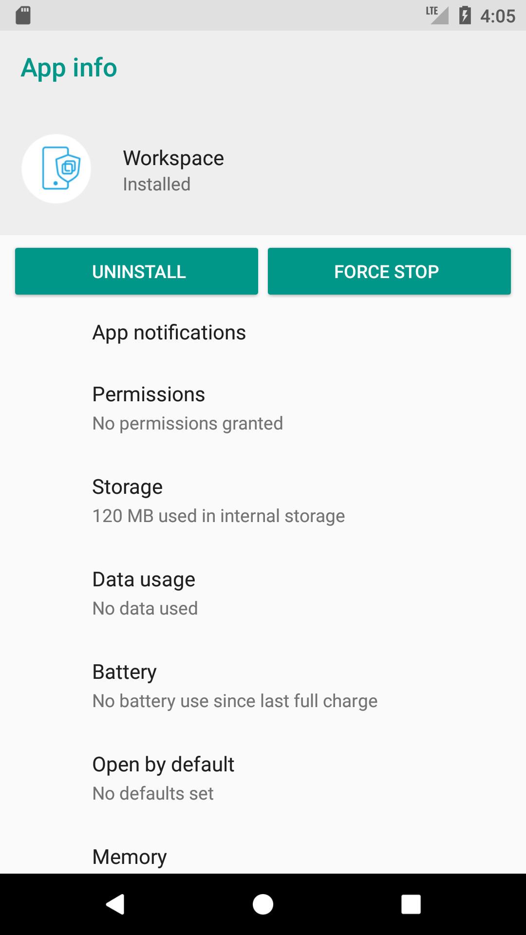 Android application info