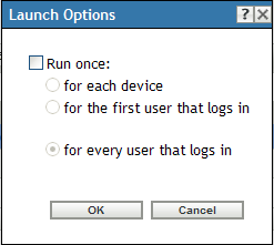 Launch Options Dialog Box