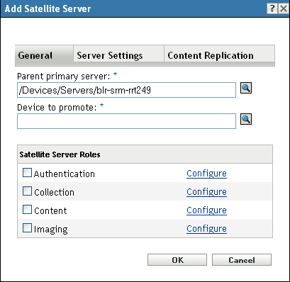 Add Satellite Server dialog box
