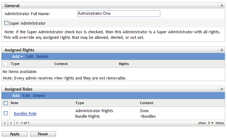 Administrator Settings Page