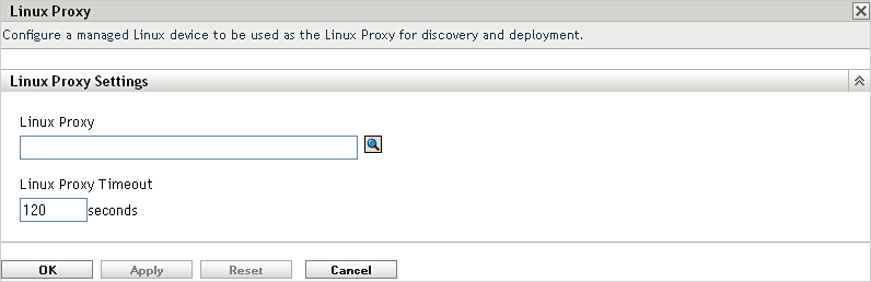 Linux Proxy Settings page