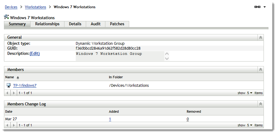 General details for Windows XP Workstations