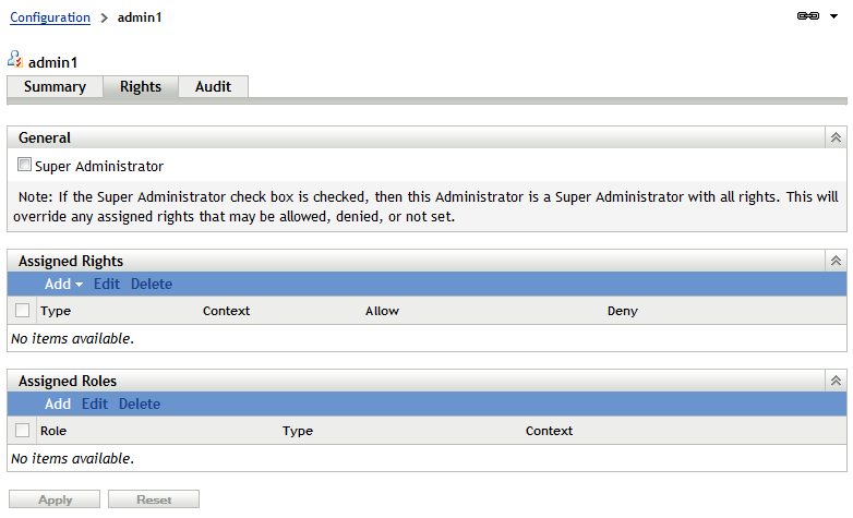 Administrator Settings Page
