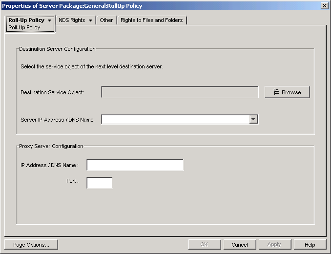 The Inventory Roll-Up Policy page.