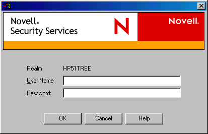 Novell Security Services dialog box.
