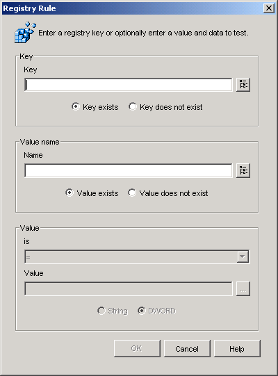 Registry Rule dialog box