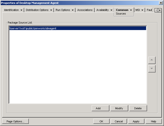 MSI Application object Sources page