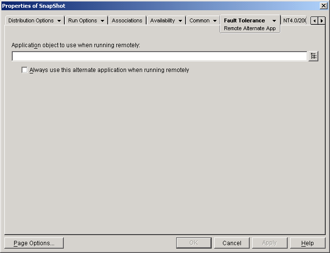 Application object Remote Alternate App page