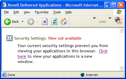 Internet Explorer security warning page.