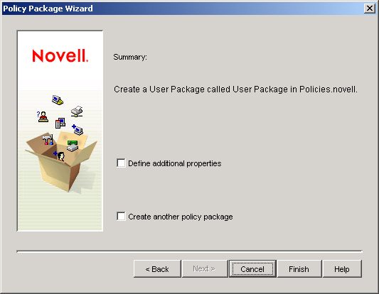 Summary page in the Policy Package Wizard