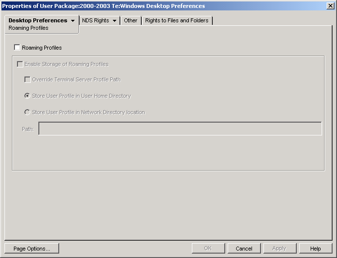 Login page for the Windows Terminal Server policy