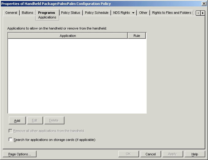 Programs: Application page