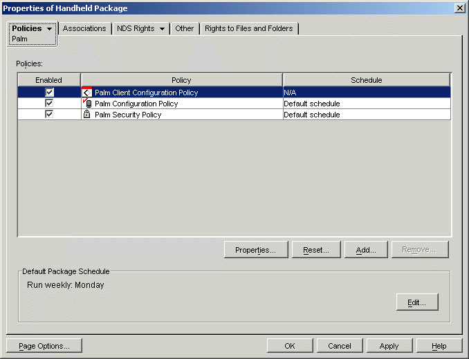 Palm policy package selection page