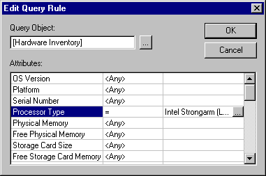 Select Query Object dialog box