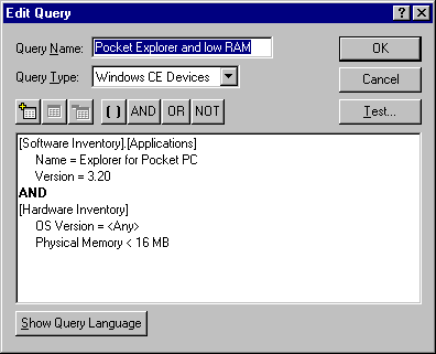 Edit Query dialog box