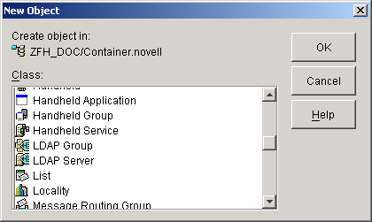 New Object dialog box.