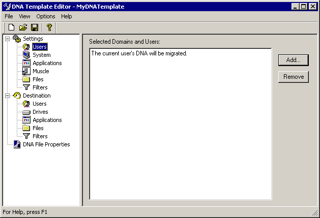 The Desktop DNA Template Editor dialog box.