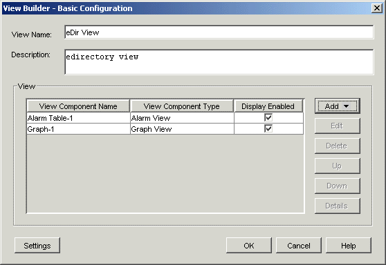 View Builder - Basic Configuration dialog box