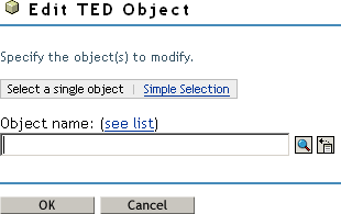 Edit TED Object dialog box