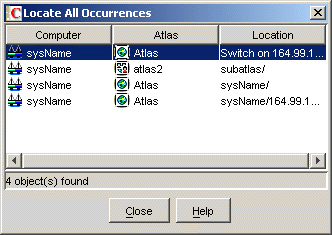 Locate All Occurrences dialog box