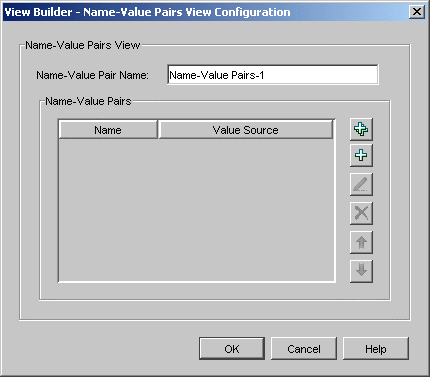 Name-Value Pairs View Configuration dialog box