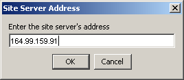 Management Site Server Address dialog box
