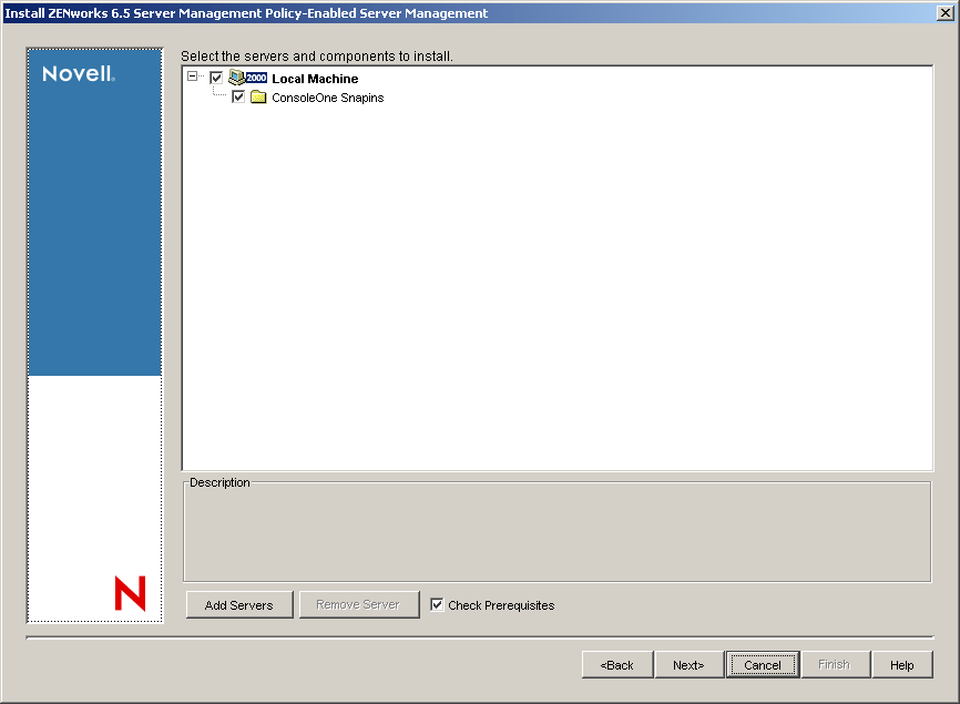Server Selection for Server Management page