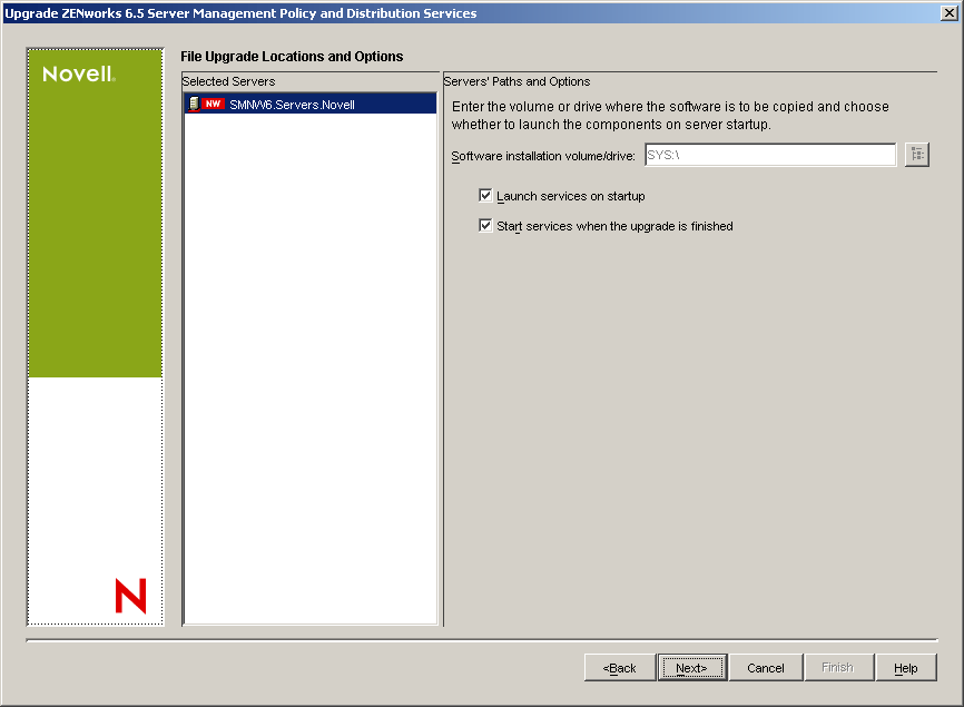 File Installation Paths and Options page