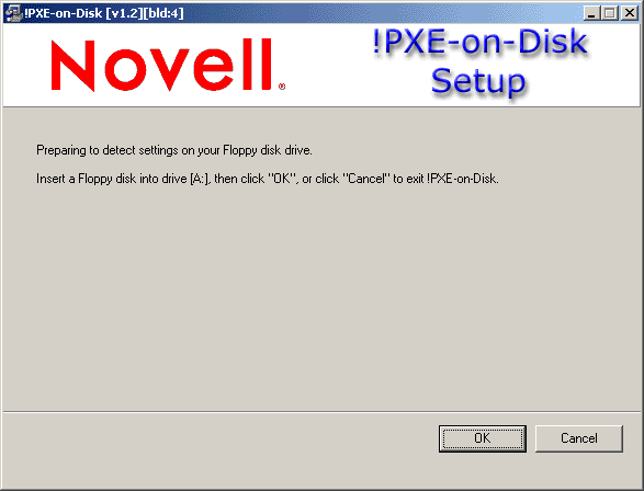 The PXE-on-Disk Setup window.