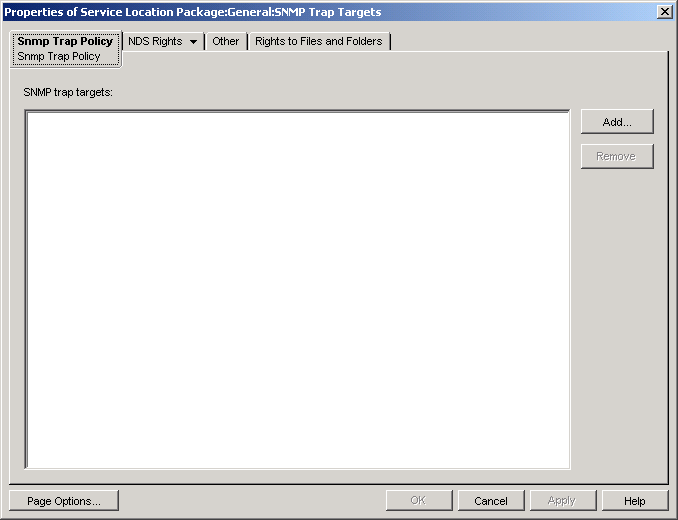 The SNMP Trap policy page.