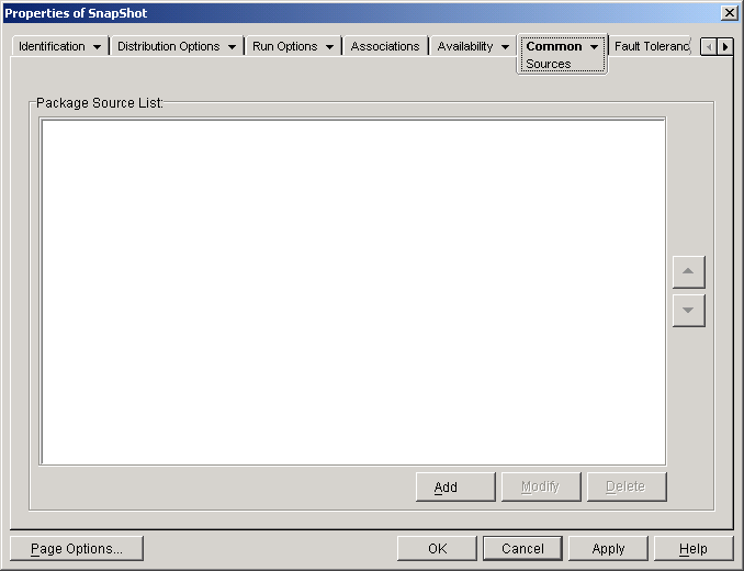 Application object Sources page
