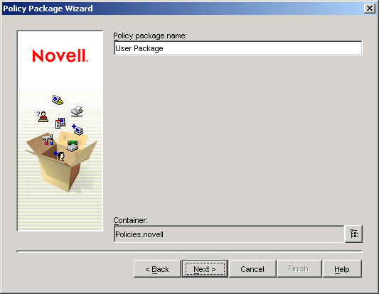Policy Package Name page in the Policy Package Wizard