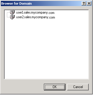Browse for Domain dialog box
