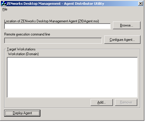 Agent Distributor Utility dialog box