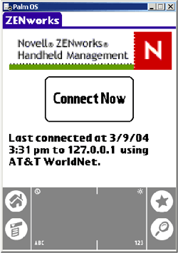 ZENworks Handheld Management IP Console on a Palm device